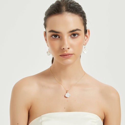 Petal-Shaped Baroque Pearl Drop Earrings - House Of Pearls